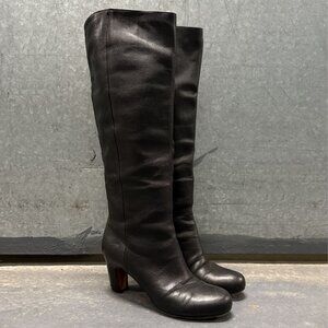 MAISON MARGIELA black leather knee high boots